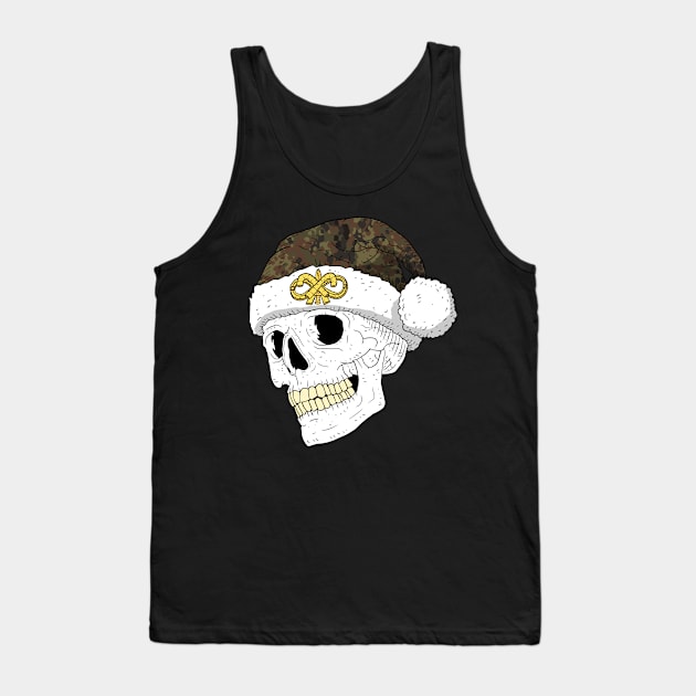 santa's skull with flecktarn camouflage. Tank Top by JJadx